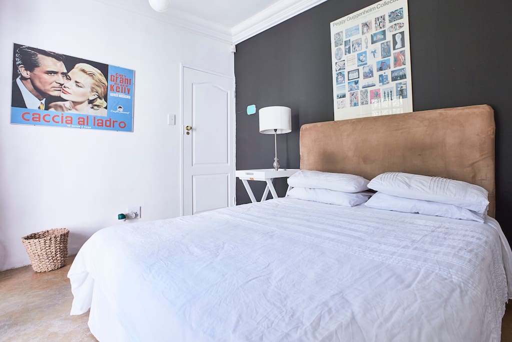 Main Bedroom with Queen sized bed, overlooking gorgeous garden.
