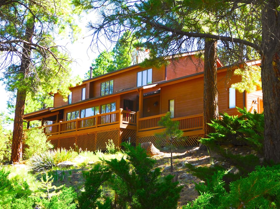 The Lodge as you approach from the driveway