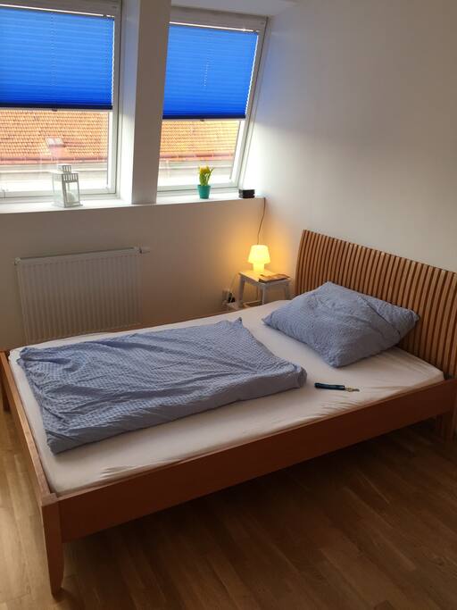 Bed in the bedroom