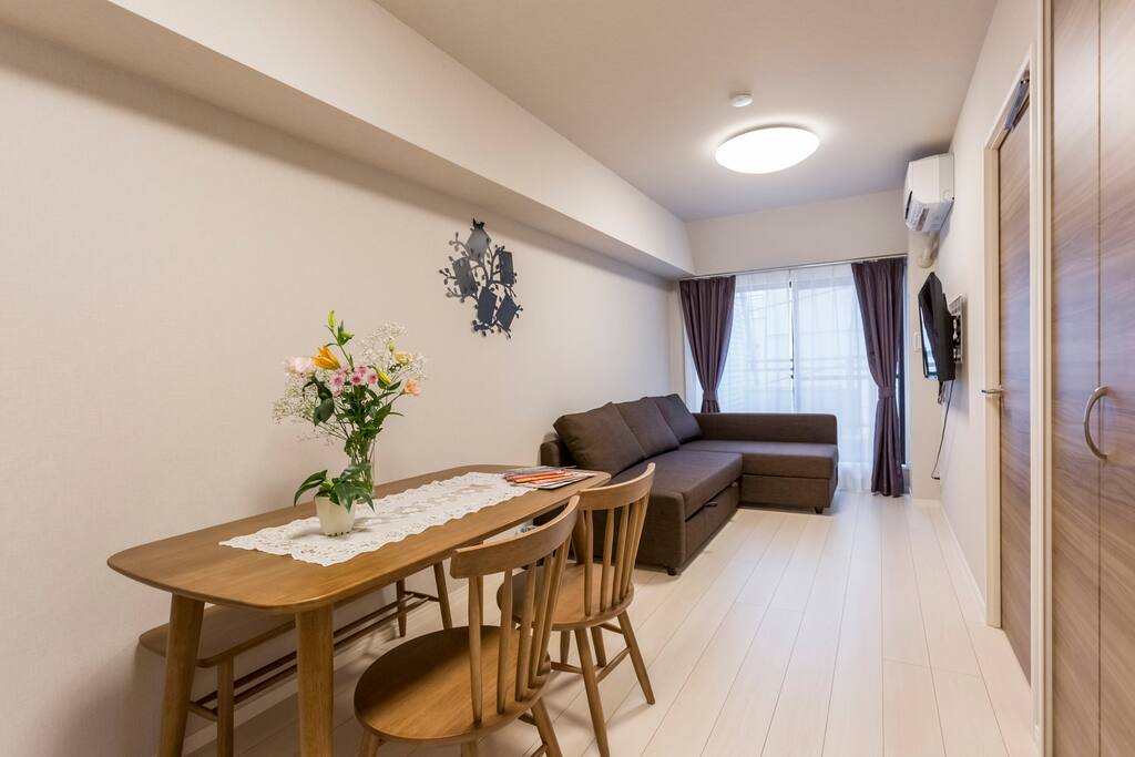 living room and meal table
