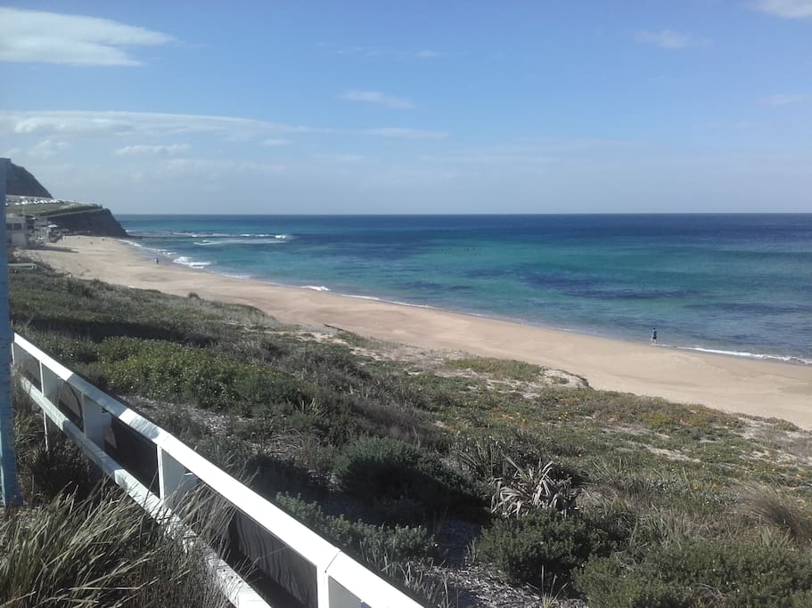 five minute walk to beach