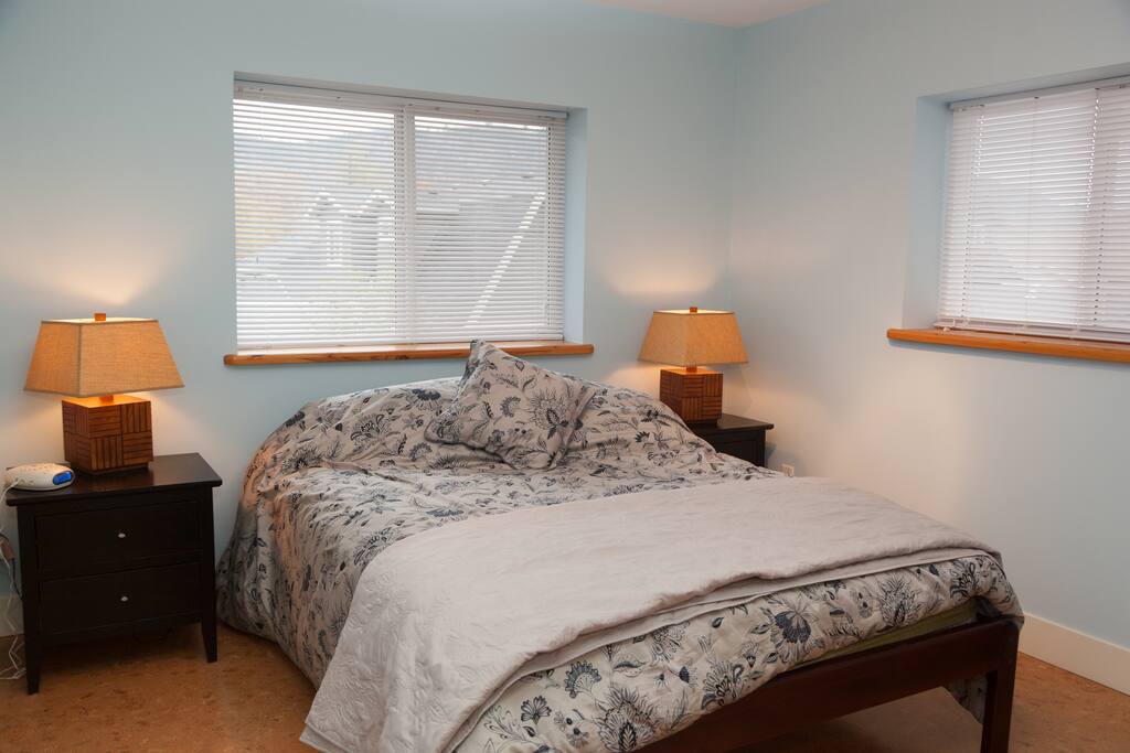 Queen bed. Walk in closet not pictured.