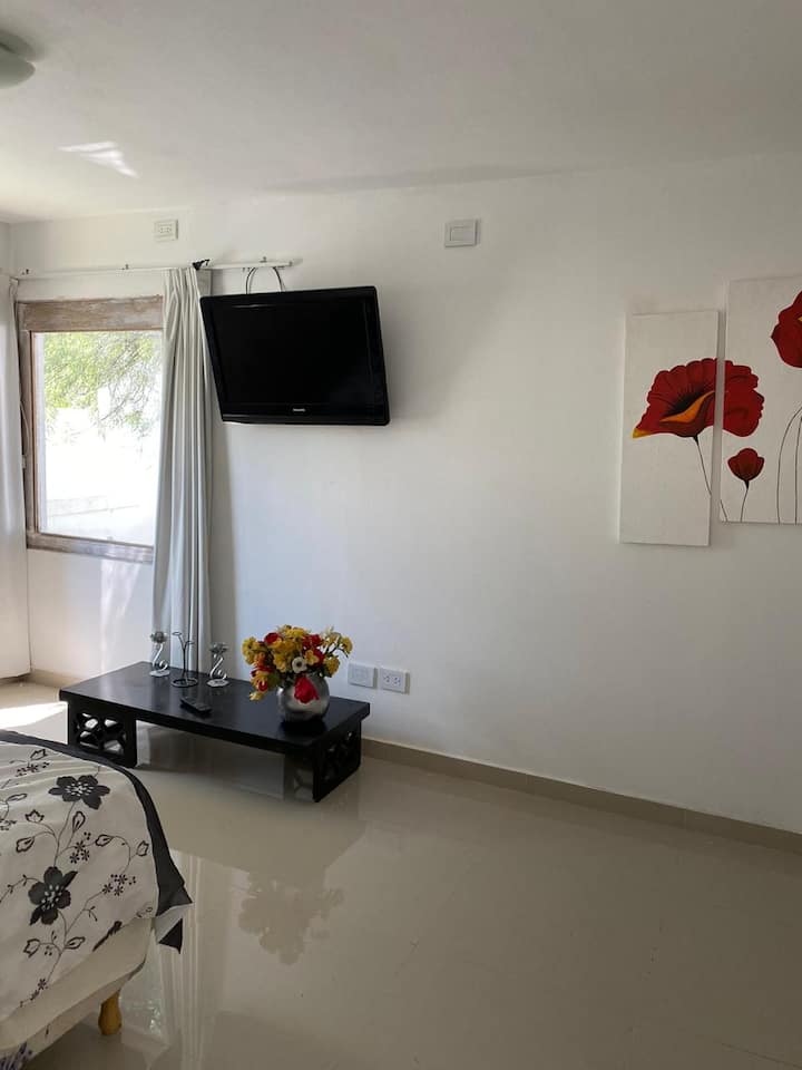 habitacion con vista al arbol