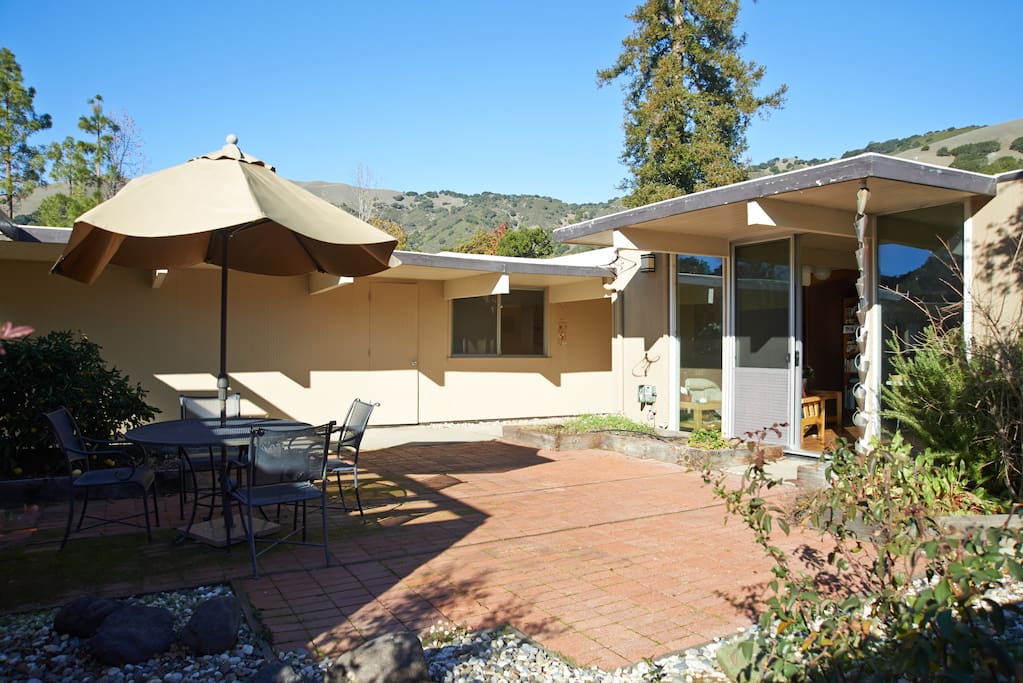 The Courtyard is a perfect place to hang out with a glass of wine or that morning beverage.