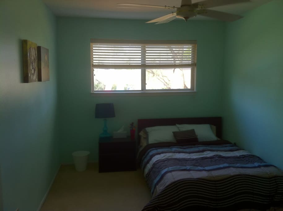 A cool, calming room to end the day.