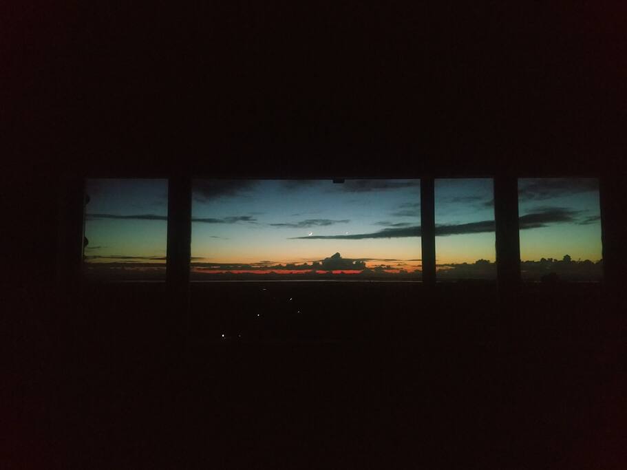 Sunset photo taken from the master bedroom of Casa Sea Esta -