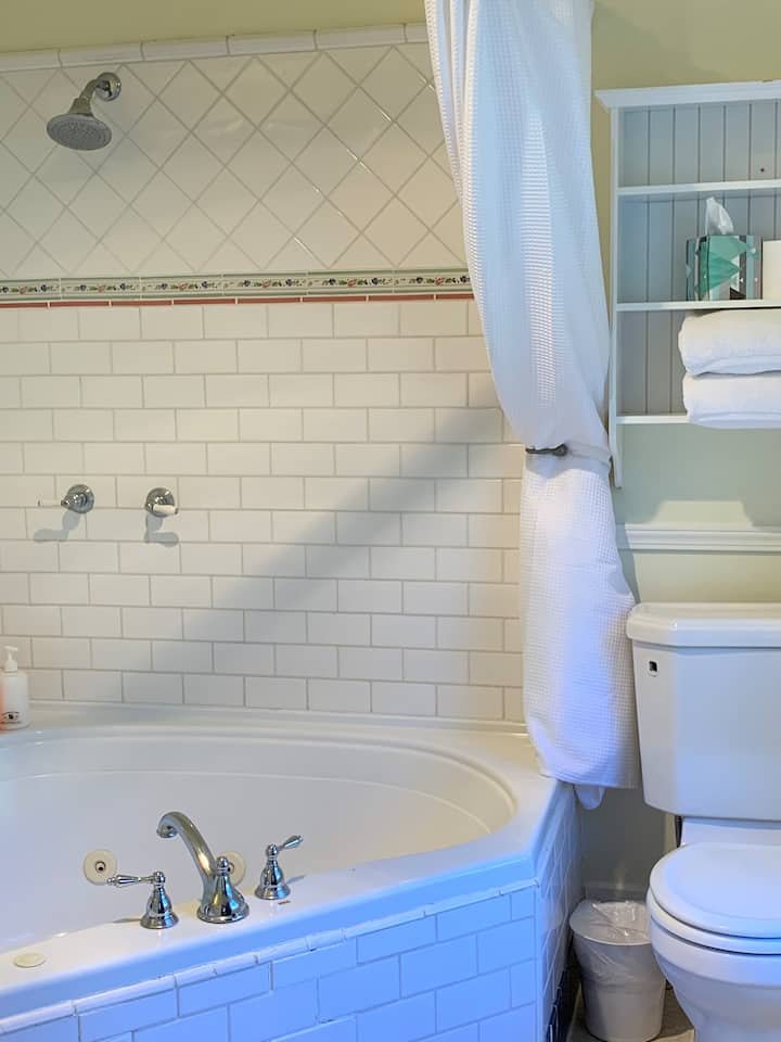 The Jacuzzi tub in Eva's Garden Suite