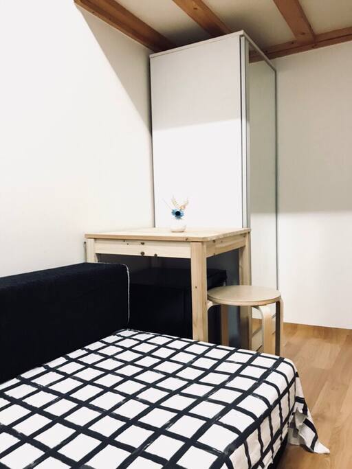 You can find the closet with mirror