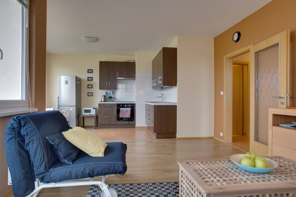 Living room and kitchen