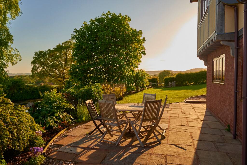 South facing patio with stunning views