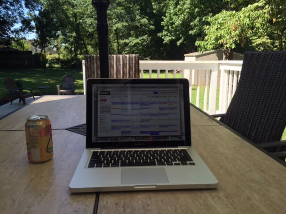 If you have to work, the deck is a great place to do it