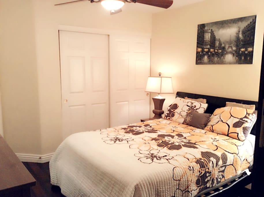 Queen bed with closet