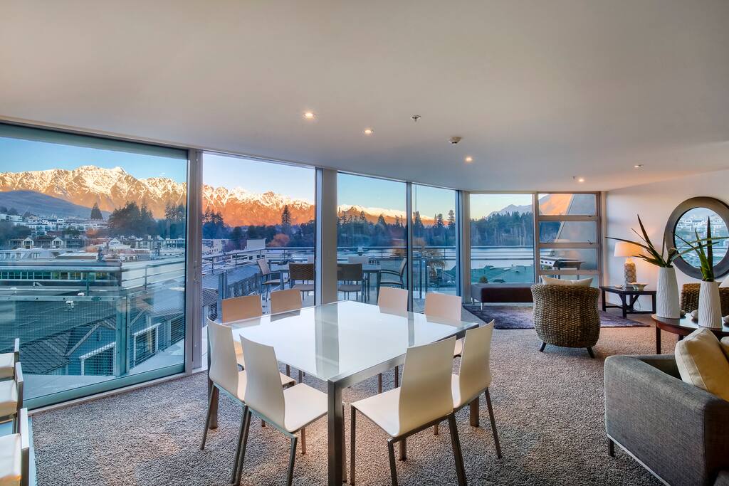 Living area with stunning views over the Remarkables