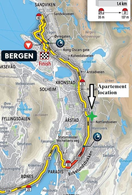 Location is 50 meters from the course
