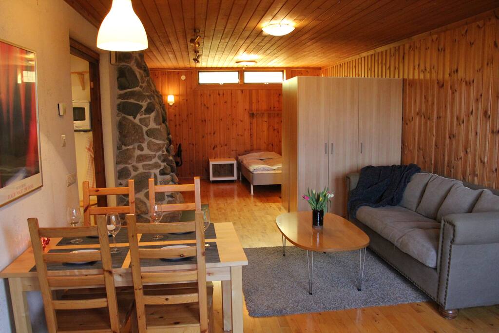 Overview of the living room area.