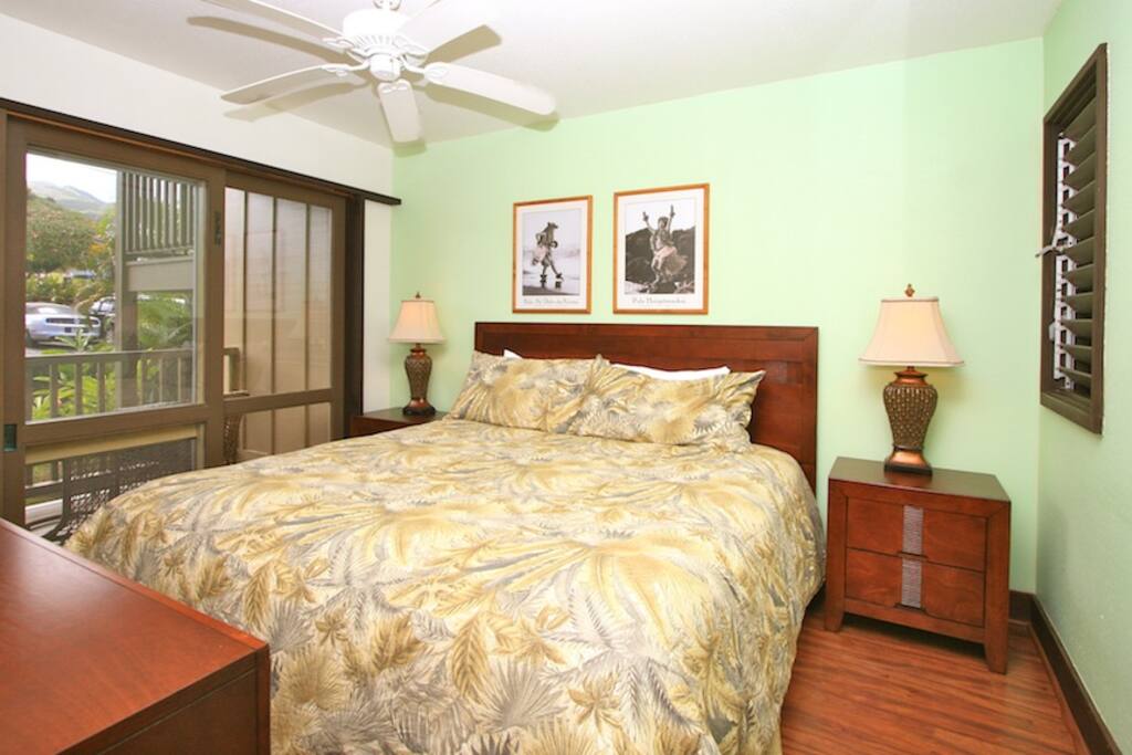 Bedroom with king bed.