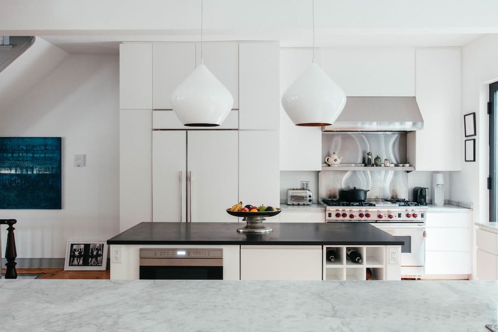 Wonderful family kitchen with Wolf range, Sub Zero fridge/freezer, Nespresso machine, Soda Stream and 2 dishwashers