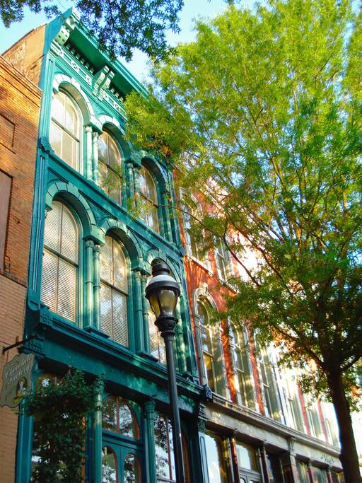 Third floor loft overlooking historic brick street on Market House Square