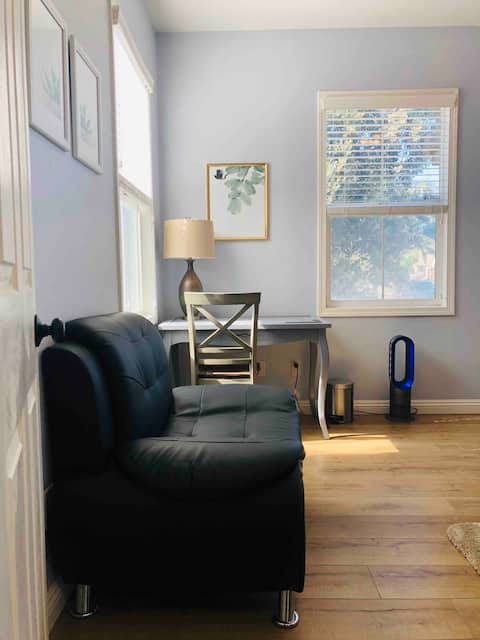 Master room with private bathroom and entrance.