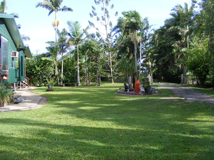 Large yard great for children or pets to run around after their long drive.