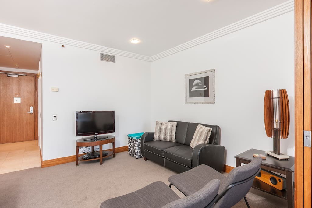 Comfortable lounge with smart TV and unlimited wifi