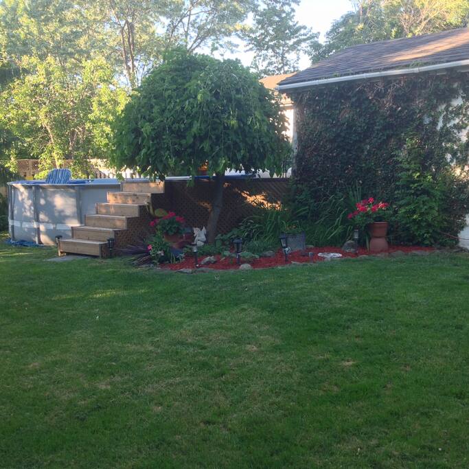 pool with separate deck