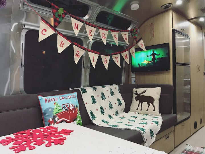 Couch slides out to make double bed. Satellite TV with DVD player. 