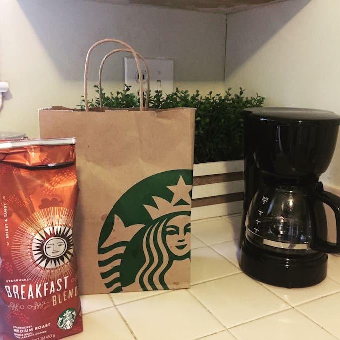 Enjoy complimentary freshly brewed Starbucks coffee.