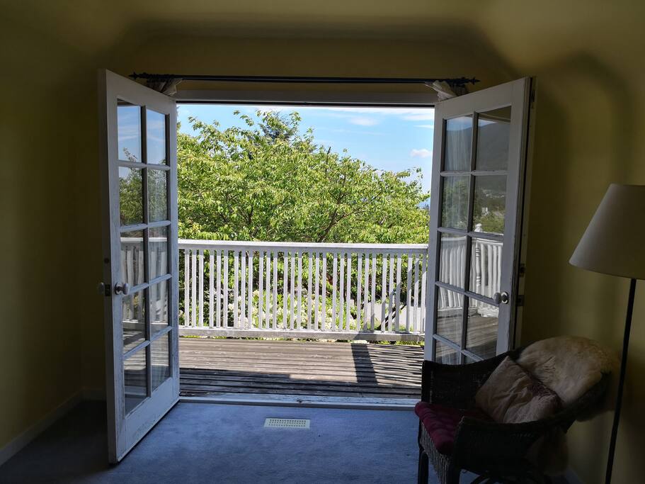 Master balcony with doors open