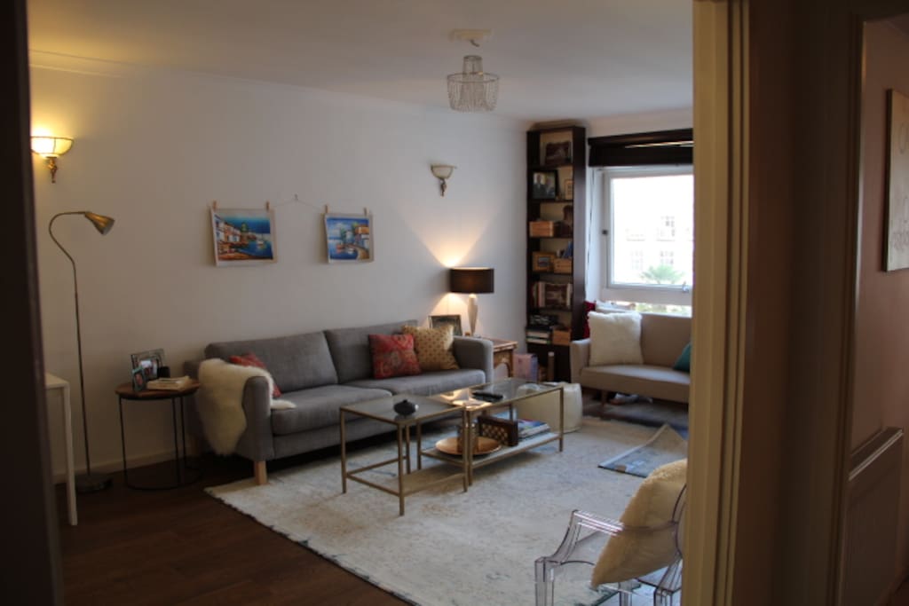 View into the living room from the entryway