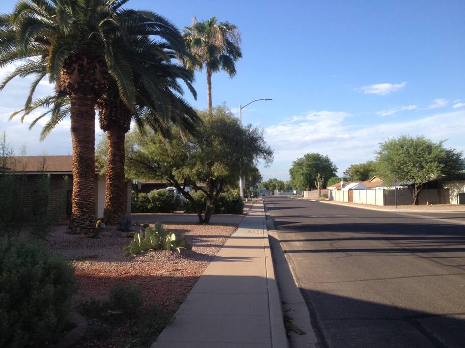 Take a stroll in our peaceful, quiet, safe, clean, and friendly neighborhood without having to worry about drive-by shooting, crazy drivers, alcohol, drugs, or mean, disrespectful people. Our neighbors are young adult families with kids and a senior couple across the street. Here you will often see people walking their dogs, kids riding their bikes, or families strolling in the neighborhood.