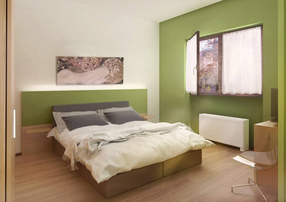 the cozy bedroom