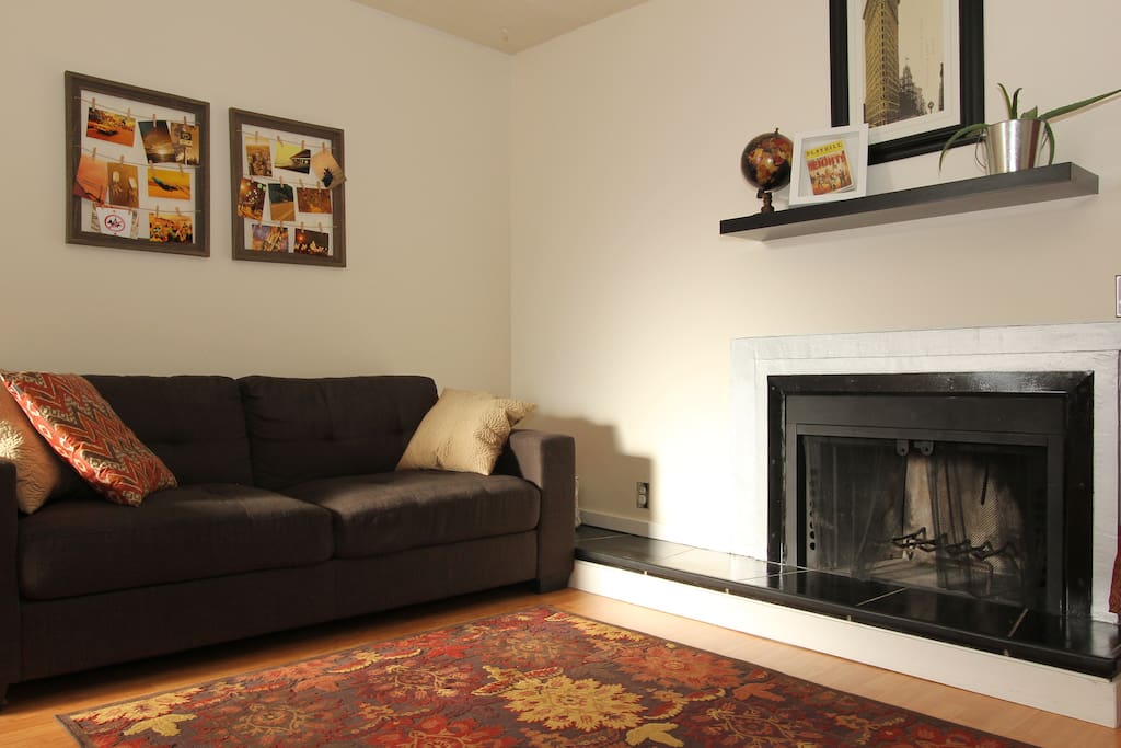Snuggle in to the couch at the end of a long day in our TV free living room.