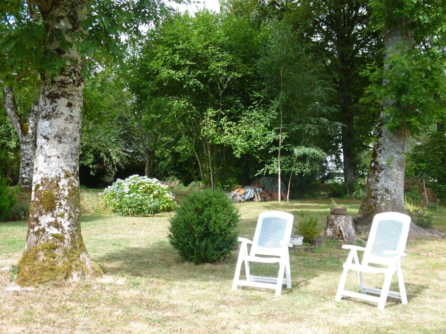 Grand parc ombragé et ensoleillé