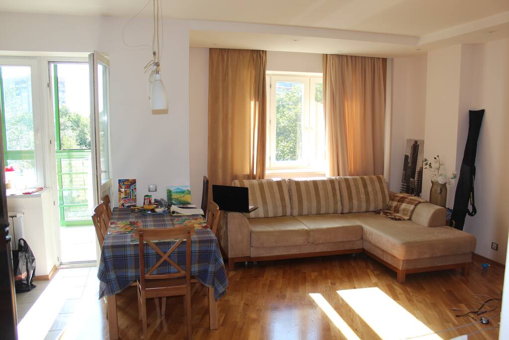 cozy modern apartment with lots of light and space