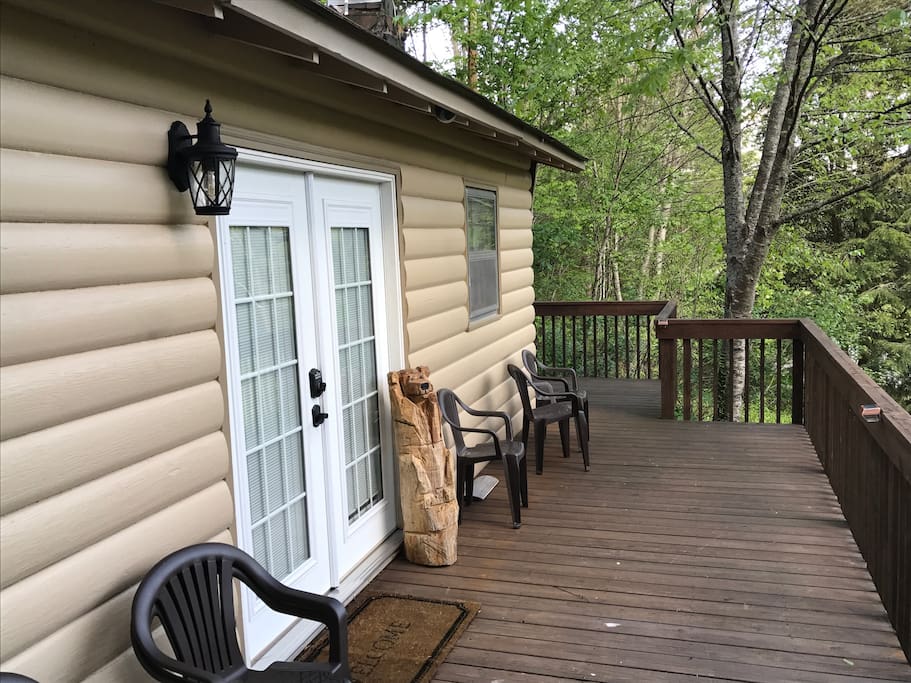 Wrap around deck with river view