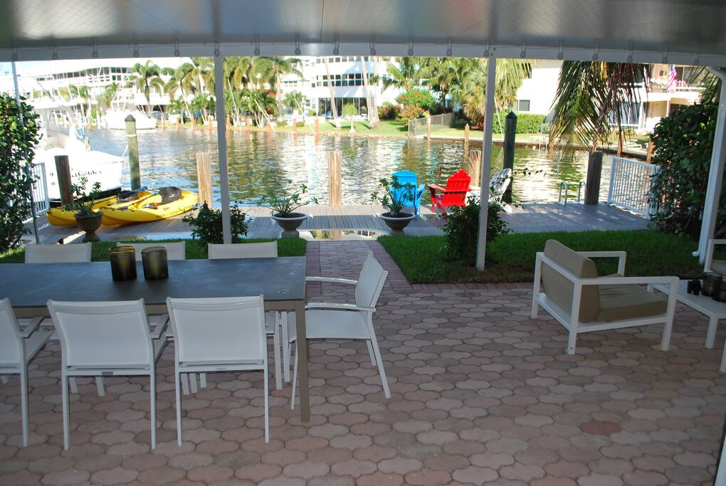 The channel and lounge area feels inside the house