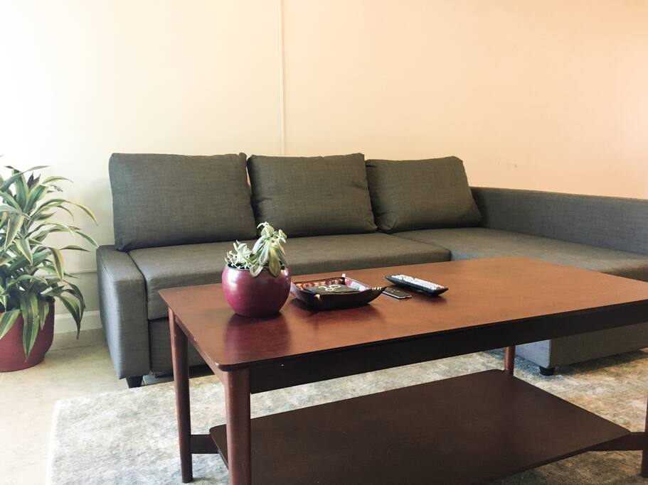 Living room with couch.