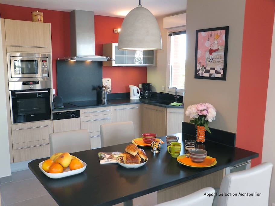 La cuisine du Magestic by Appart Selection Montpellier