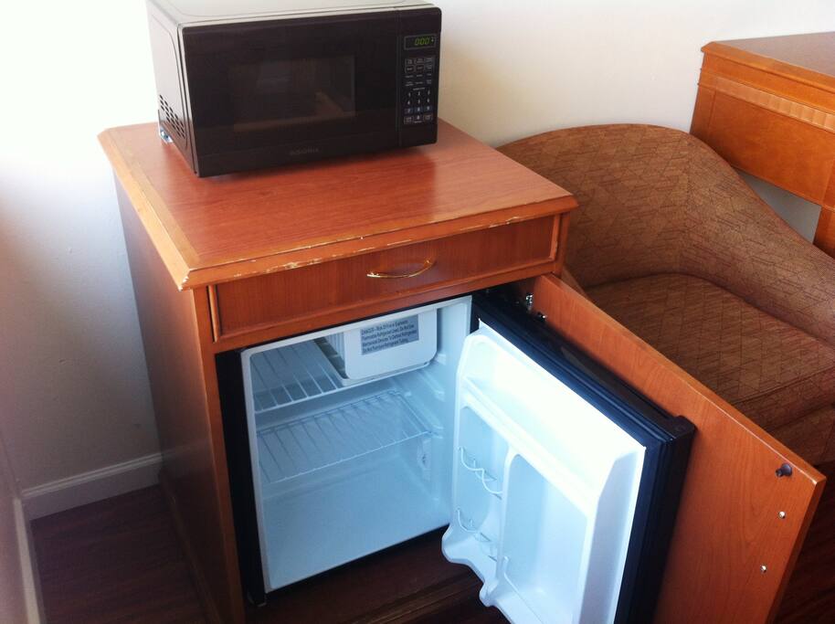 Mini Fridge and Microwave