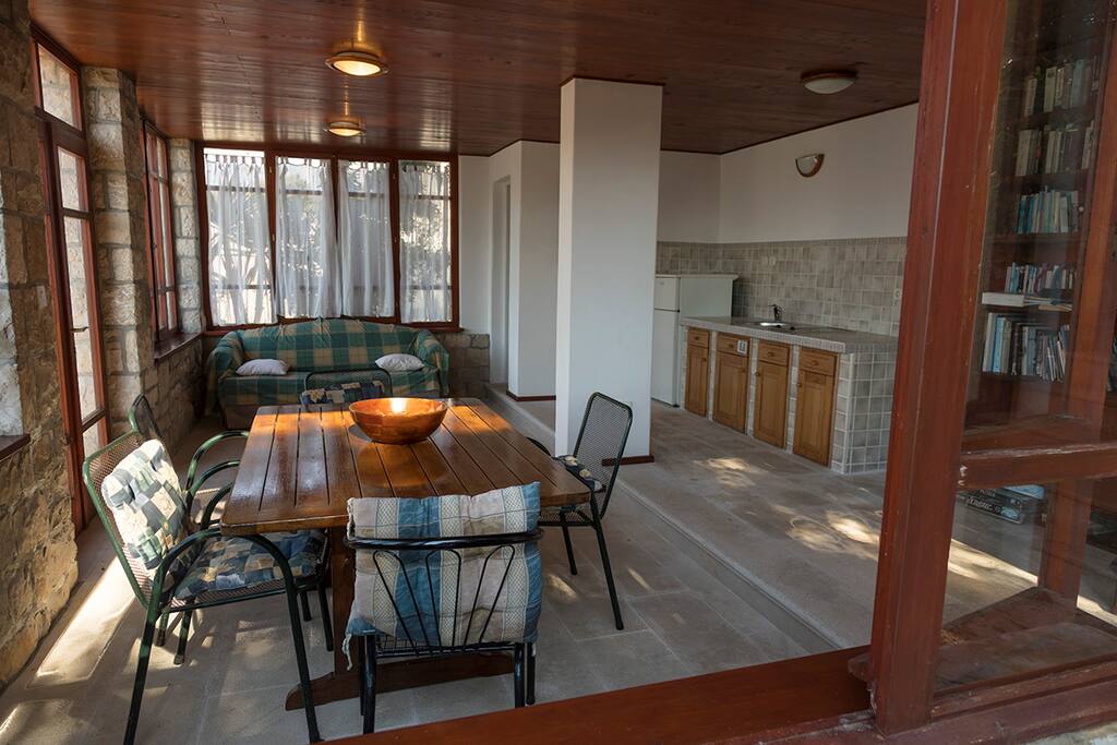 Loggia and second kitchen to the right