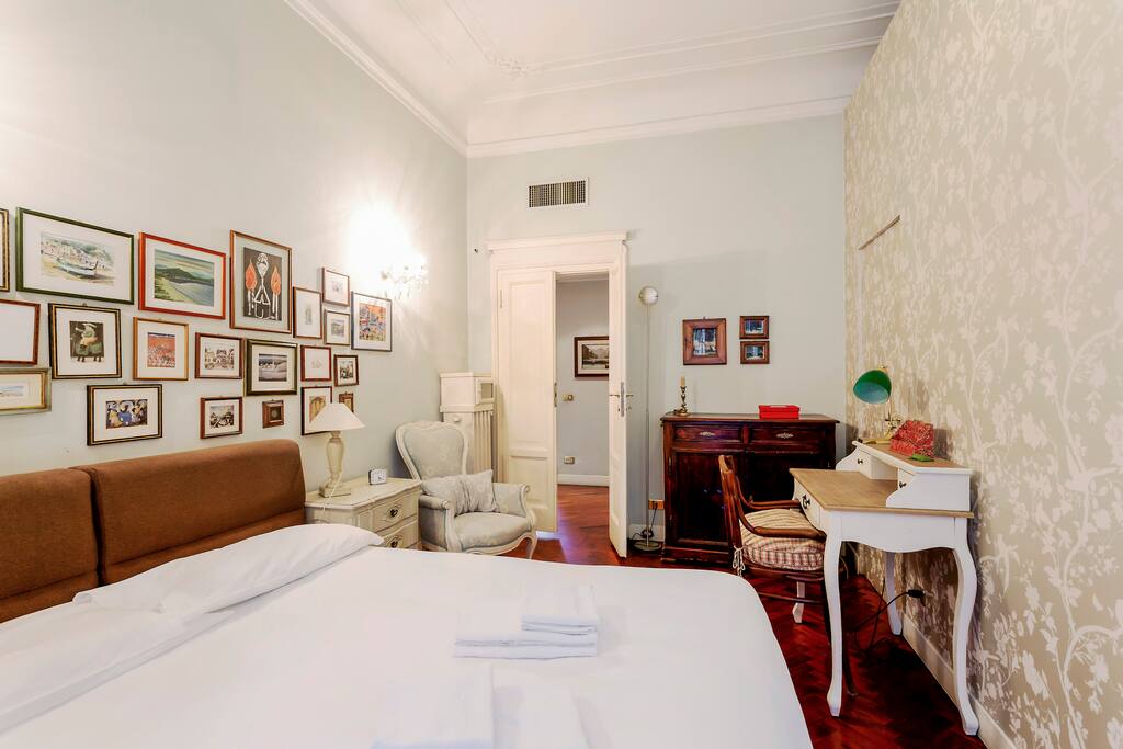The Bedroom - The comfortable double bed with soft bed-linen and towels