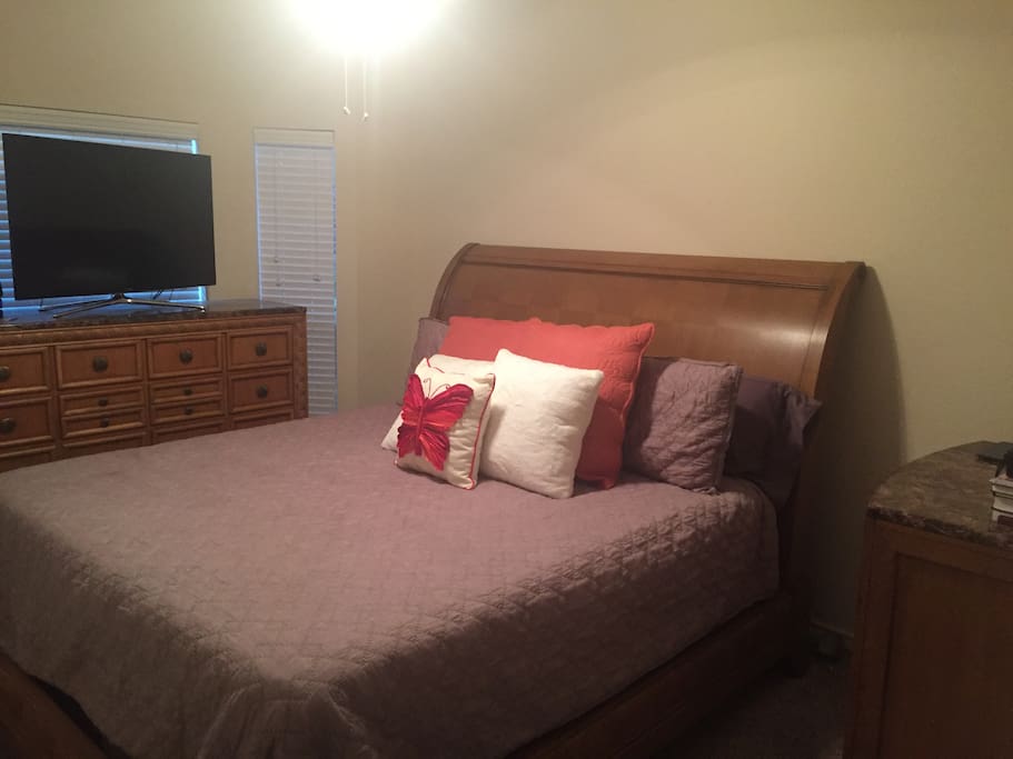 Bedroom, King Size Bed & 55 inch Flat