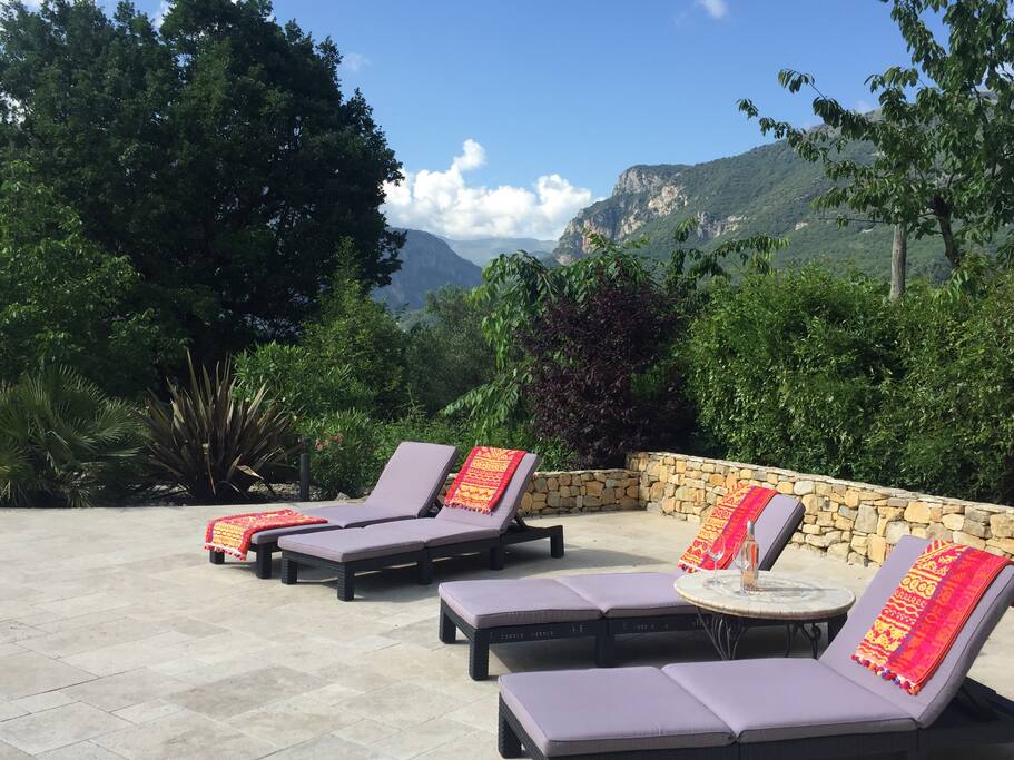 Poolside view of Les Gorges du Loup