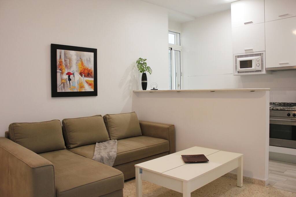 salon con cocina americana
