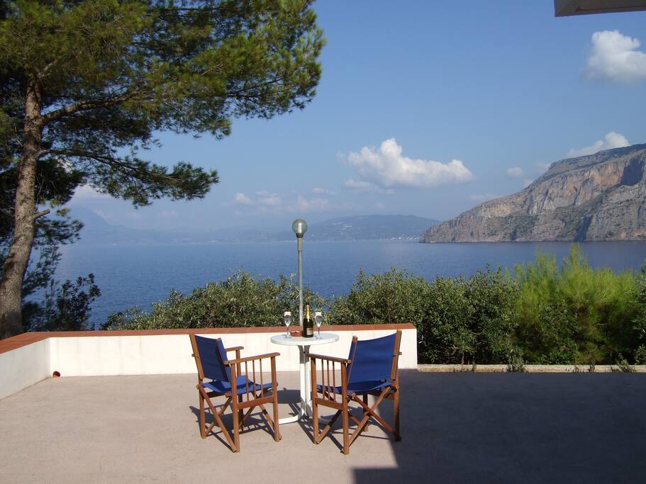 breakfast on the terrace of the main house