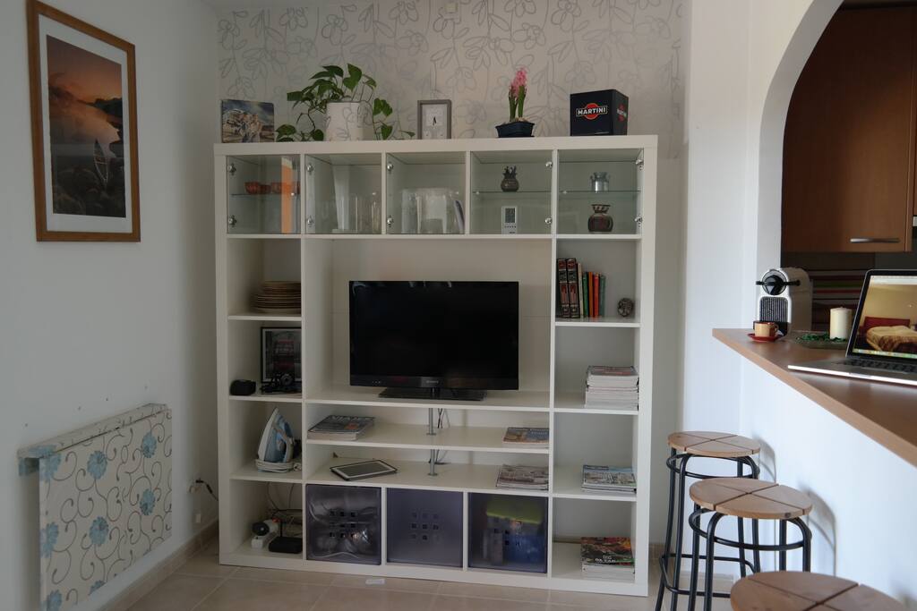 Flat screen smart TV with internet access