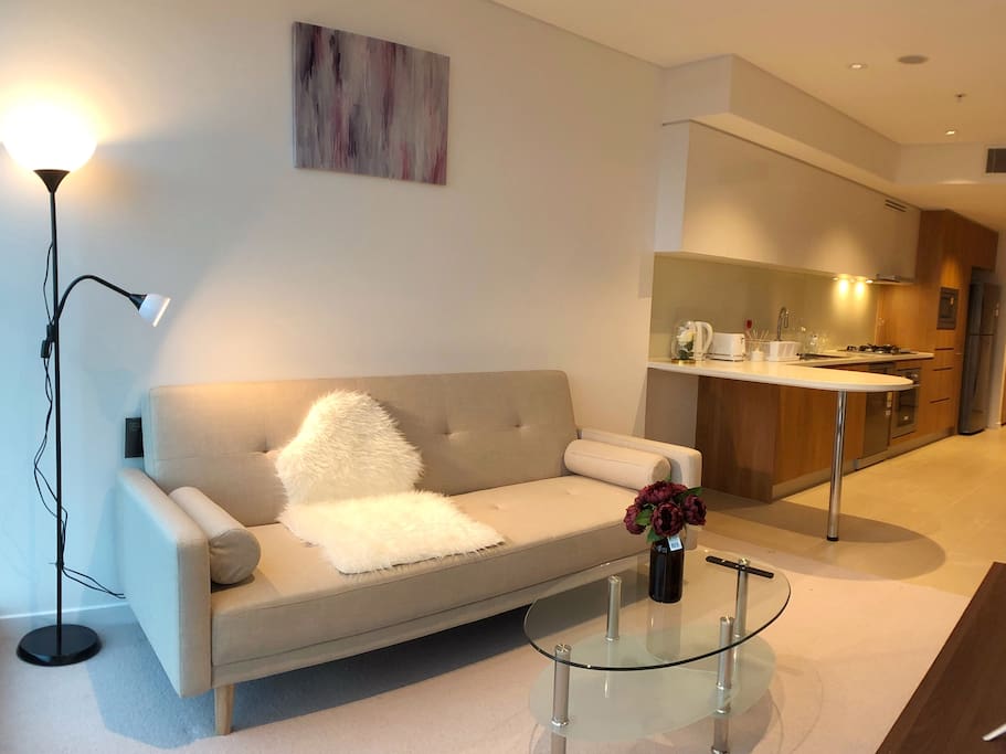 Living room with sofa bed