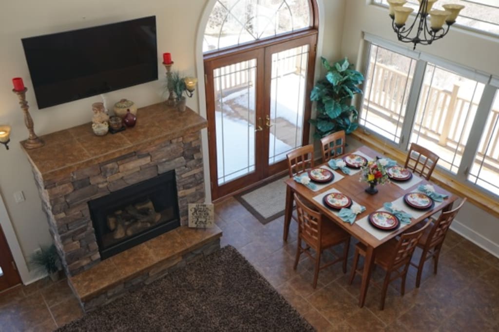 Main level fireplace