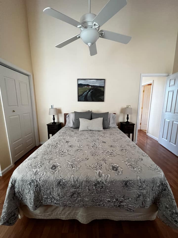Master bedroom with plenty of storage for your weekend getaway. 